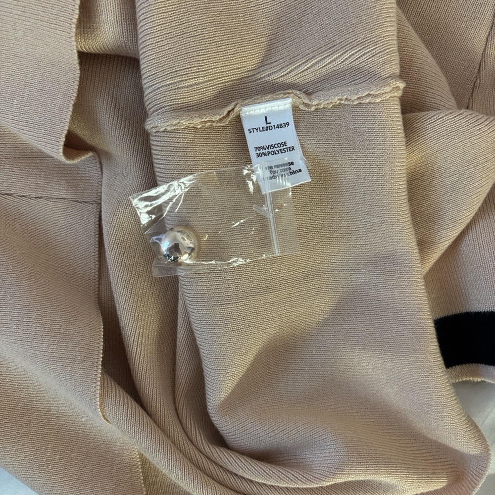 Elegant Beige and Black Button-Down Dress size L - Picture 7 of 7